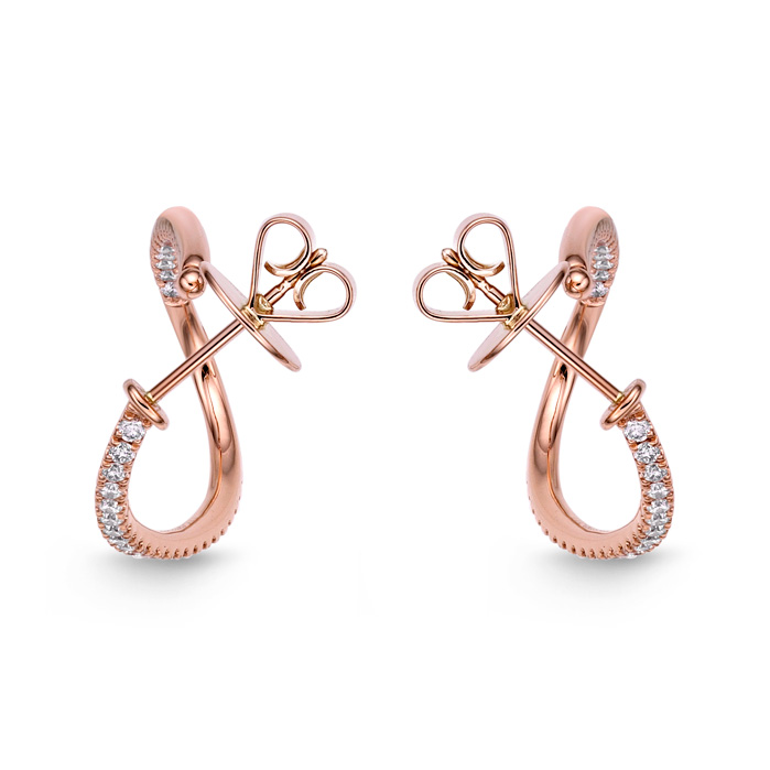 Shared Prong Twist Hoops 1ctw approx.
