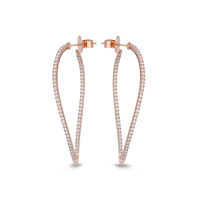 Shared Prong Twist Hoops 2ctw approx.