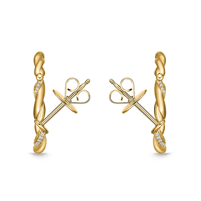 Rope Hoops alternating pave 24X24MM