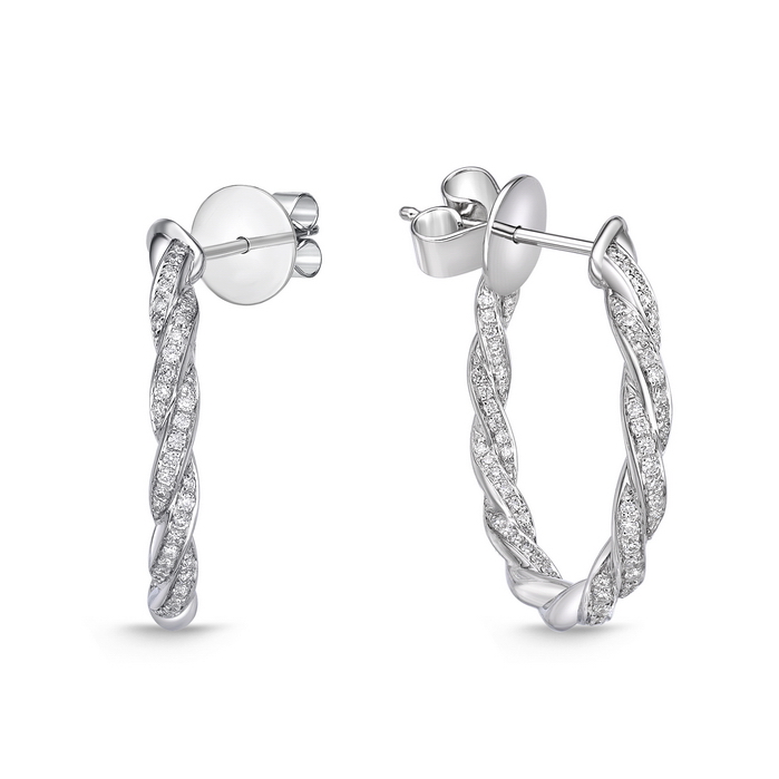 Vine Pave Hoops - Small 0.38-0.44ctw