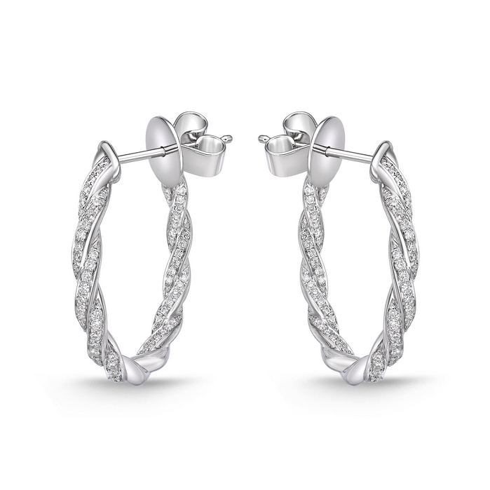 Vine Pave Hoops - Small 0.38-0.44ctw