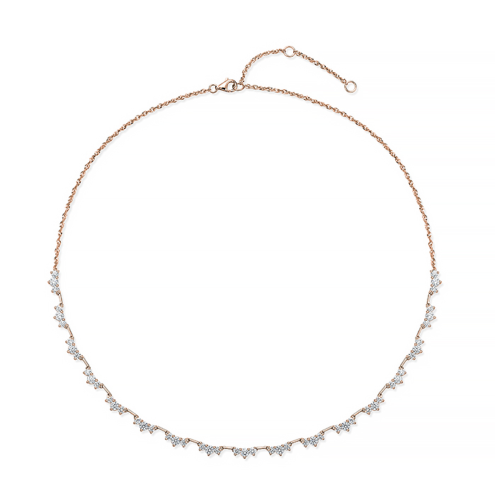 Trinity Half Line Necklace 3.47-3.63ctw
