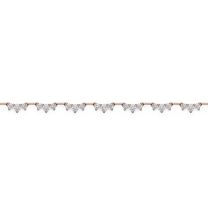 Trinity Half Line Necklace 3.47-3.63ctw