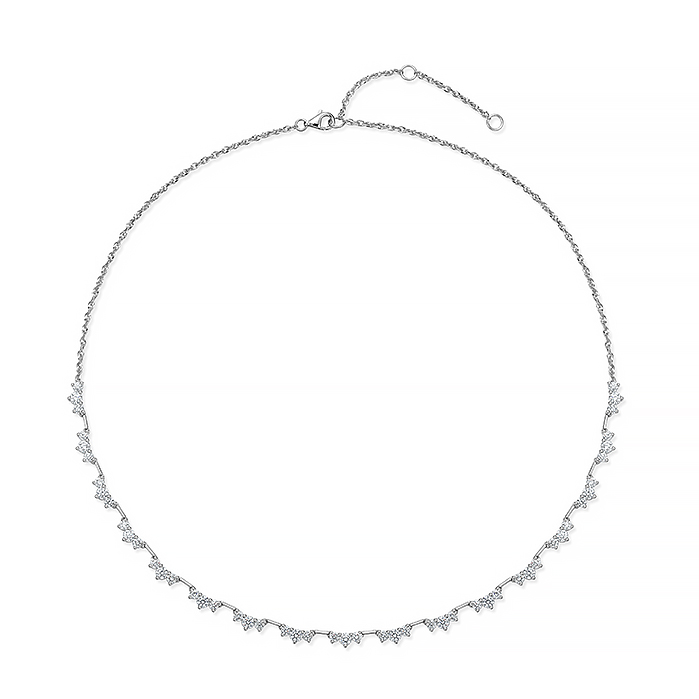 Trinity Half Line Necklace 3.47-3.63ctw