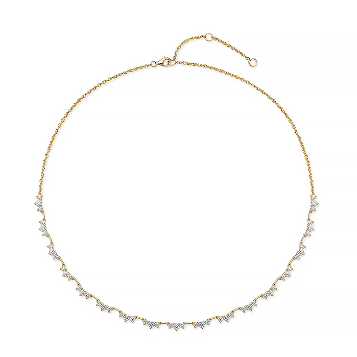 Trinity Half Line Necklace 3.47-3.63ctw