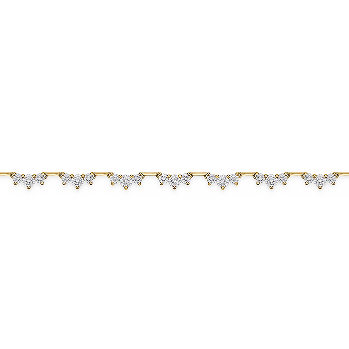 Trinity Half Line Necklace 3.47-3.63ctw