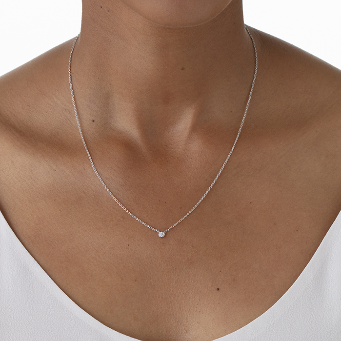 Cascade Solitaire Bezel Pendant .08-.10ctw approx.