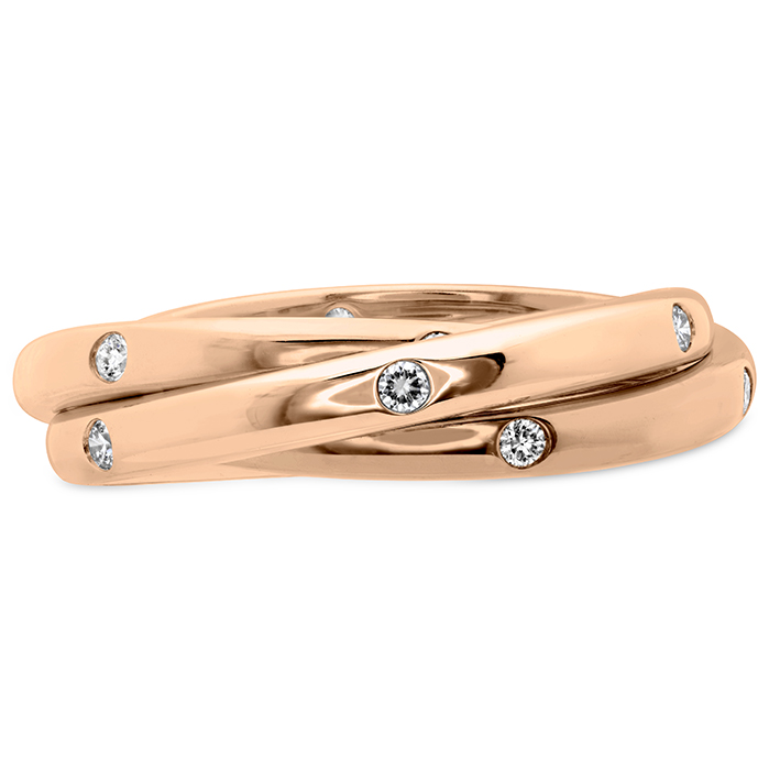 Burnished 3 Row Rolling Ring .33ctw approx. 2.5mm