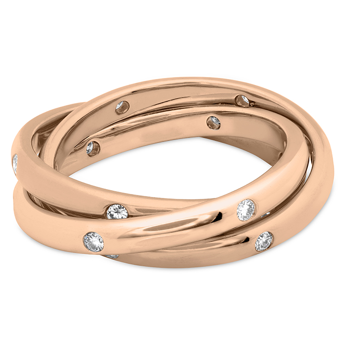 Burnished 3 Row Rolling Ring .33ctw approx. 2.5mm