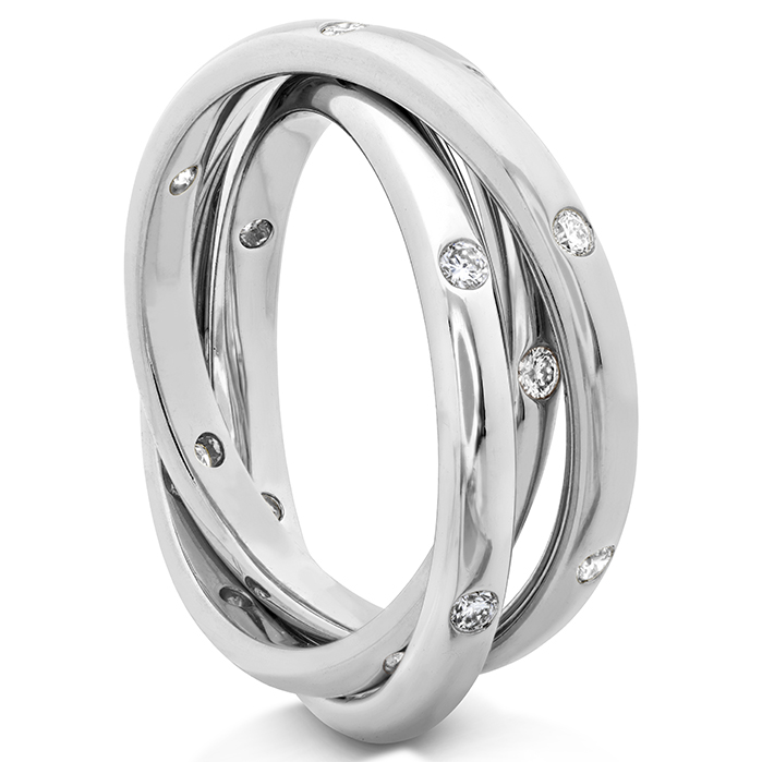 Burnished 3 Row Rolling Ring .33ctw approx. 2.5mm