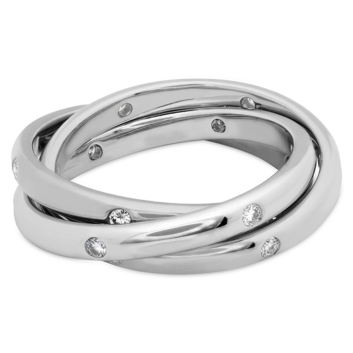 Burnished 3 Row Rolling Ring .33ctw approx. 2.5mm