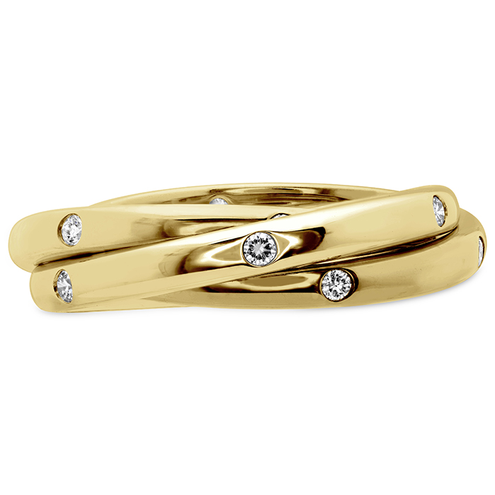 Burnished 3 Row Rolling Ring .33ctw approx. 2.5mm