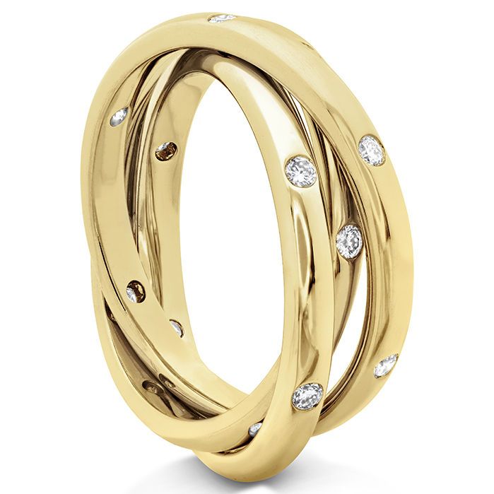 Burnished 3 Row Rolling Ring .33ctw approx. 2.5mm